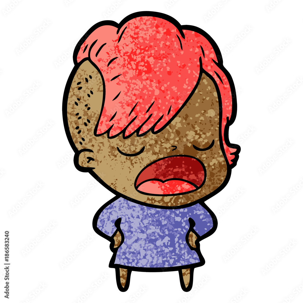 cartoon cool hipster girl talking cartoon cool hipster girl talking