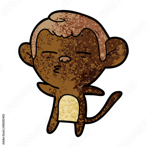 cartoon suspicious monkey