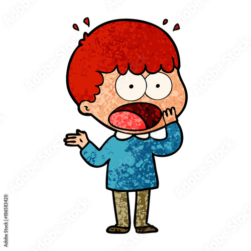 cartoon shocked man gasping