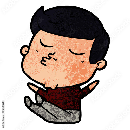 cartoon model guy pouting