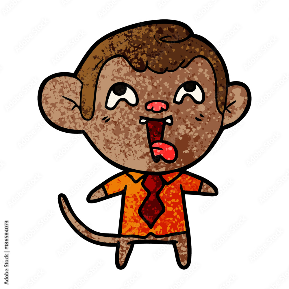 crazy cartoon monkey in shirt and tie crazy cartoon monkey in shirt and tie