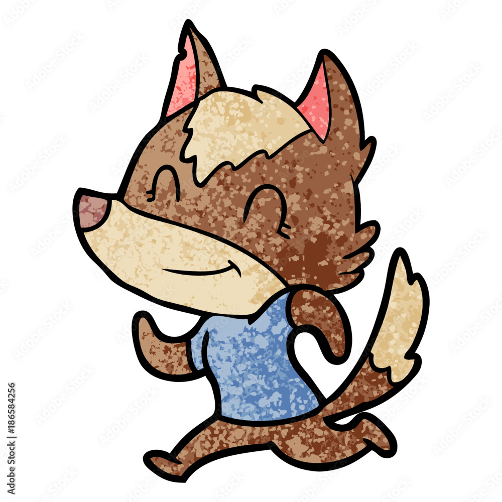 friendly cartoon wolf