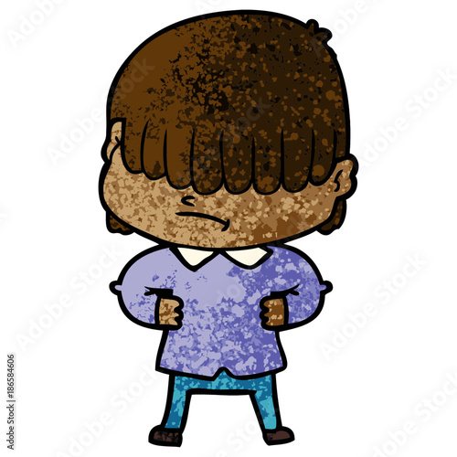 cartoon boy with untidy hair