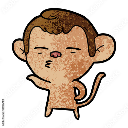 cartoon suspicious monkey
