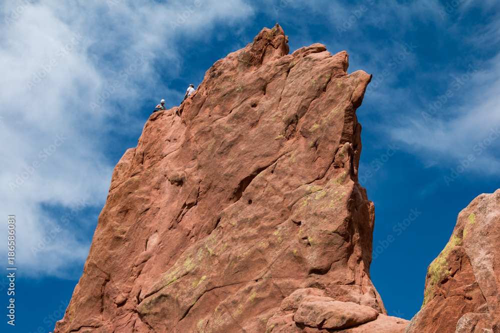 Jagged red rock blue sky