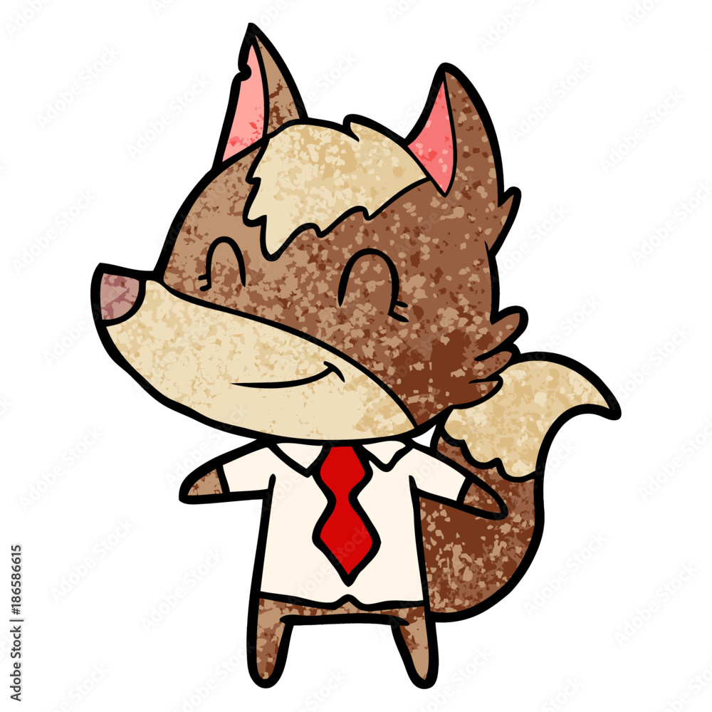 friendly cartoon wolf office worker friendly cartoon wolf office worker