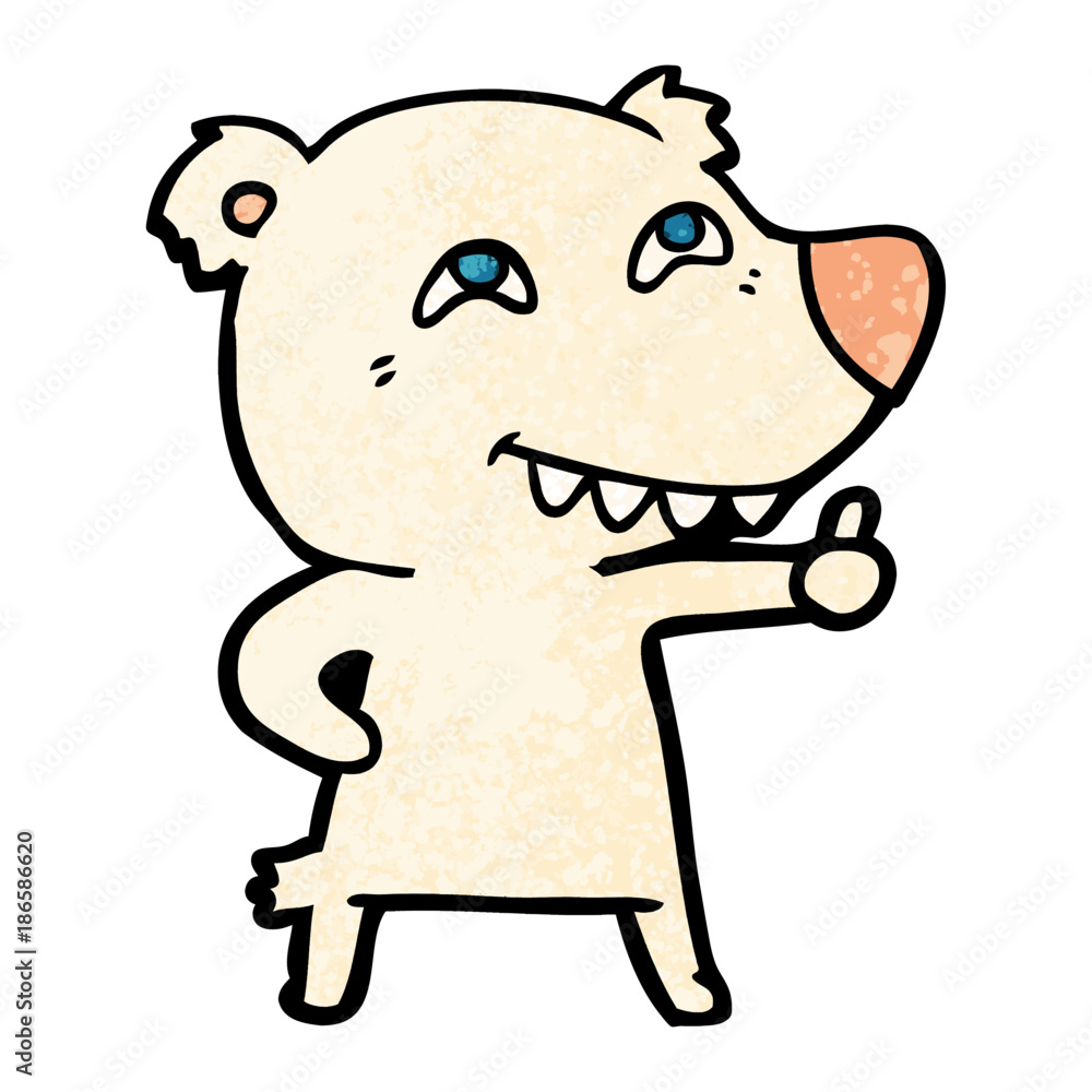 cartoon polar bear giving thumbs up sign cartoon polar bear giving thumbs up sign