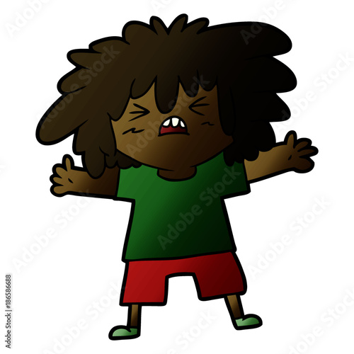 cartoon angry kid