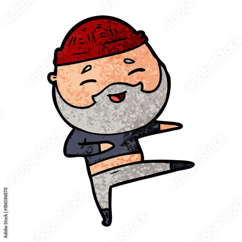Fototapeta Naklejka Na Ścianę i Meble -  cartoon happy bearded man
