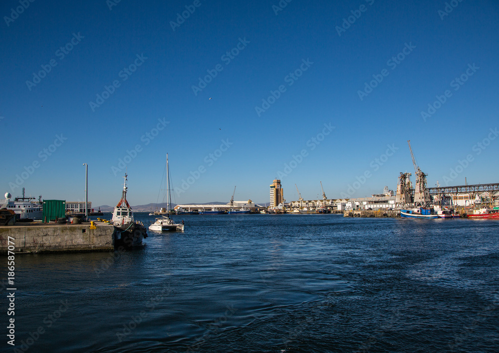Cityscape of Cape Town and the Waterfront at the Western Cape in South Africa