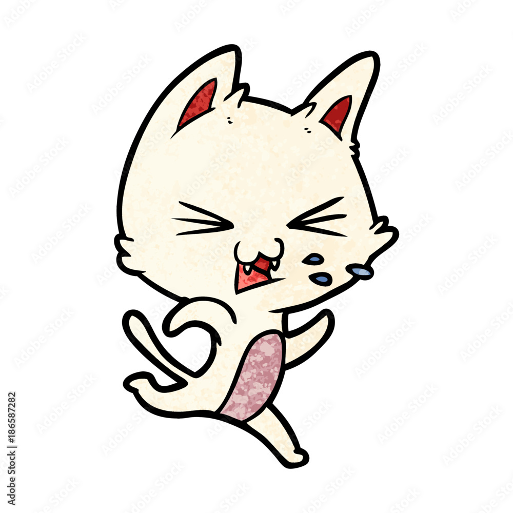 cartoon cat hissing cartoon cat hissing