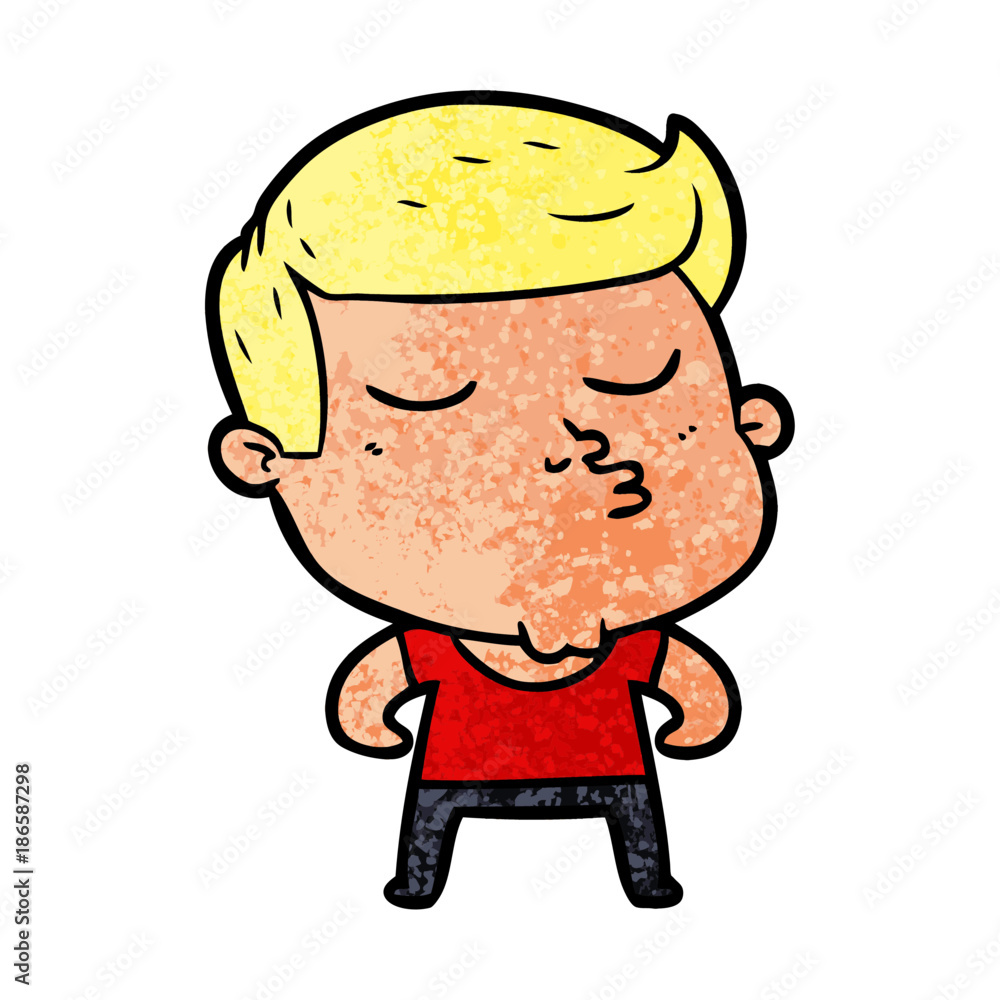 cartoon model guy pouting cartoon model guy pouting