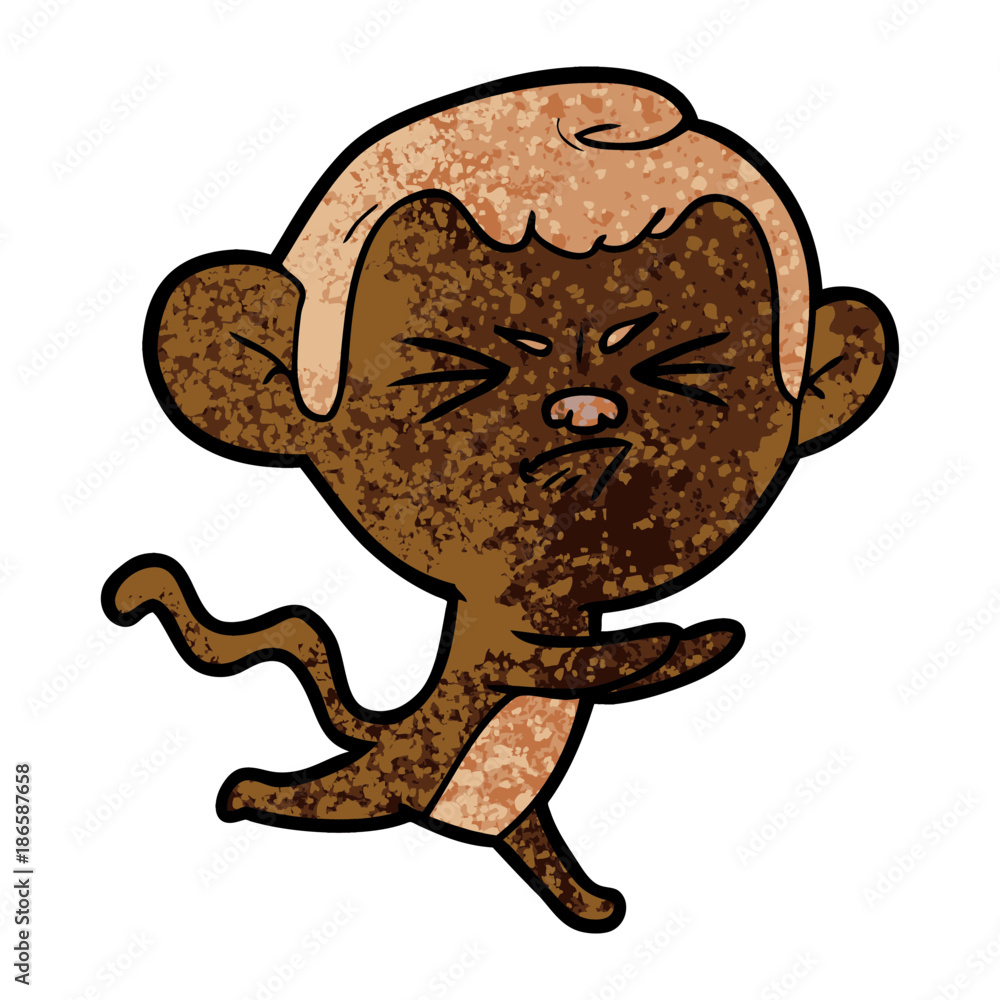 Obraz premium cartoon annoyed monkey