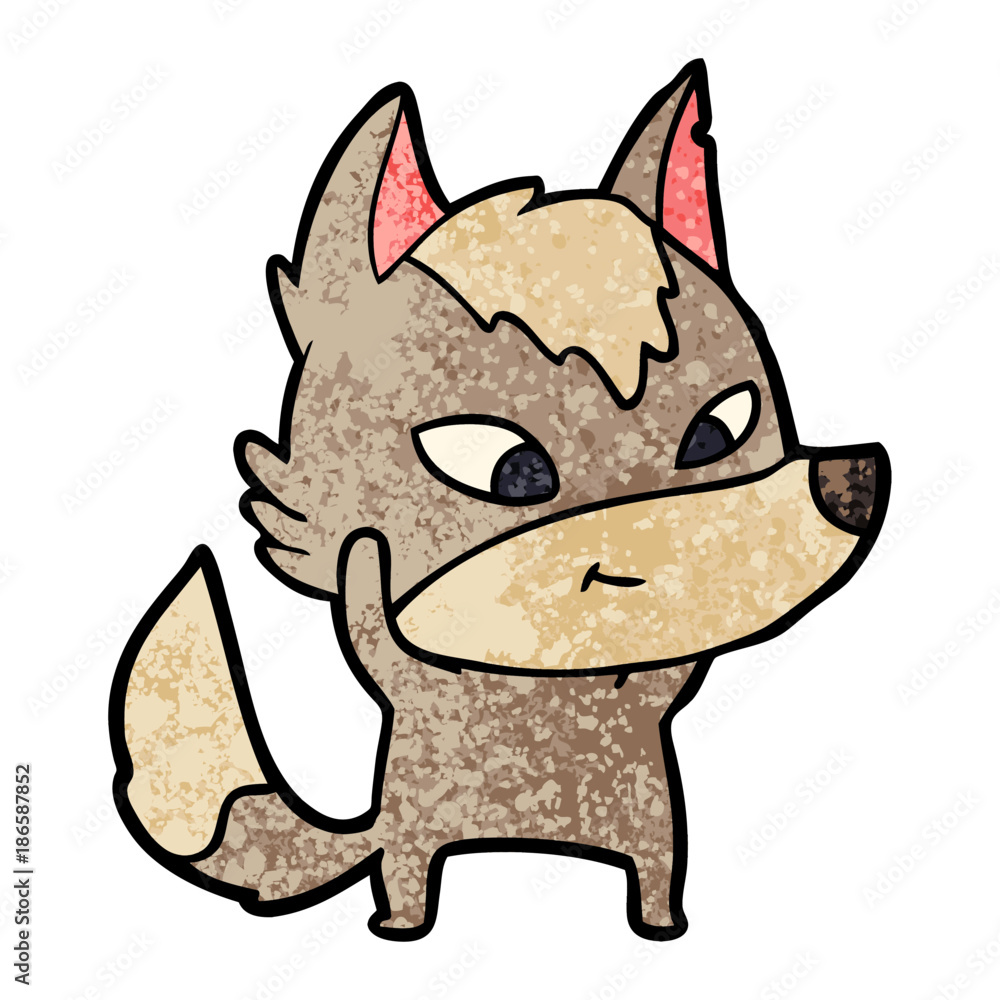 friendly cartoon wolf