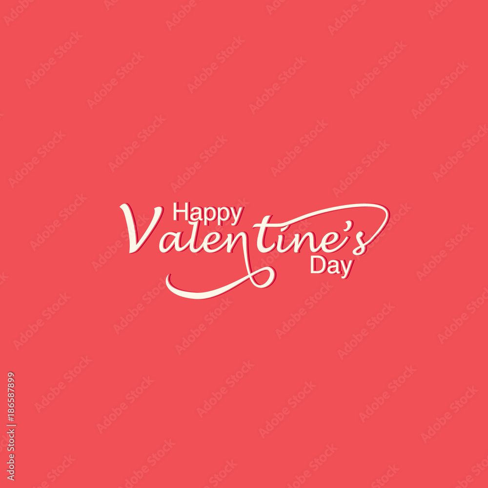 Happy Valentines Day romantic greeting card, typography poster with modern calligraphy. Retro vintage style. Vector Illustration Happy Valentines Day romantic greeting card, typography poster with modern calligraphy. Retro vintage style. Vector Illustration