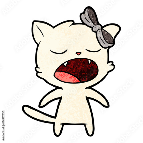 cartoon meowing cat