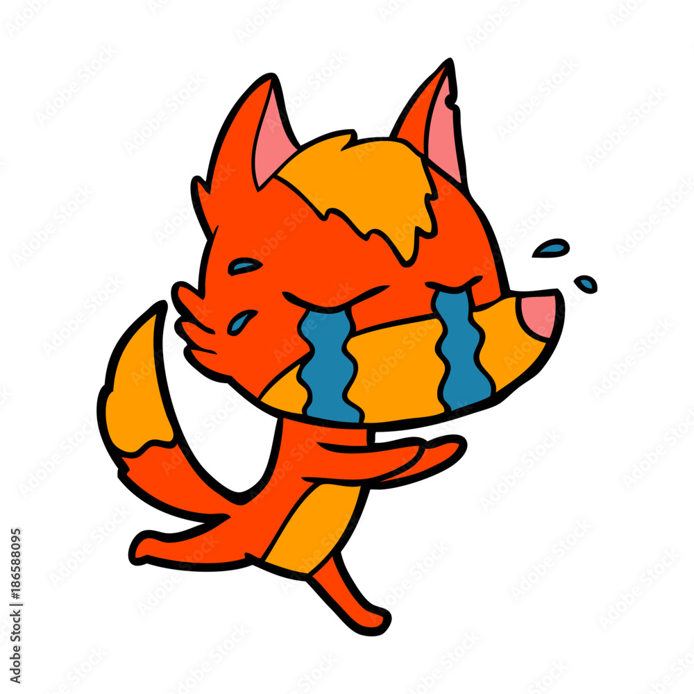sad little fox cartoon character sad little fox cartoon character