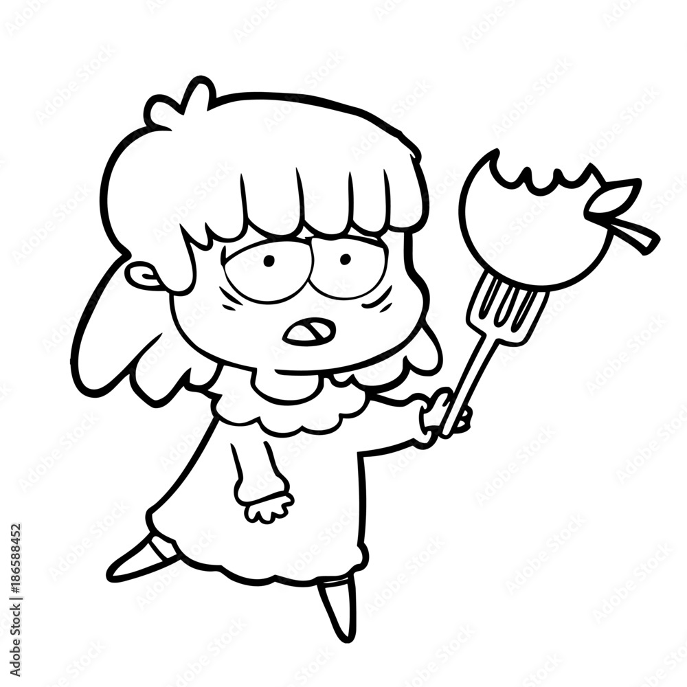 cartoon tired woman eating healthy cartoon tired woman eating healthy