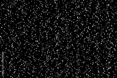 Falling snow on black background design element. Vector eps 10.