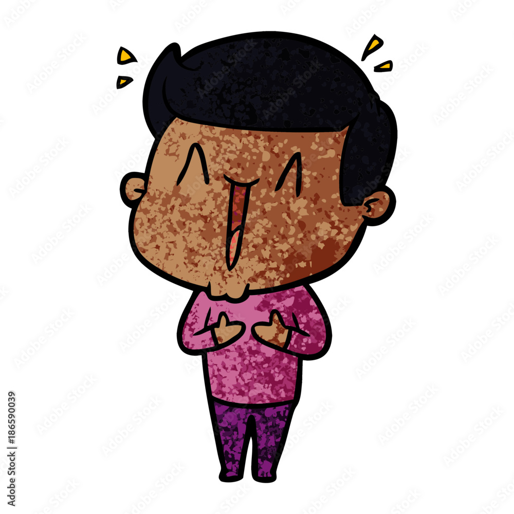 Obraz premium cartoon happy man