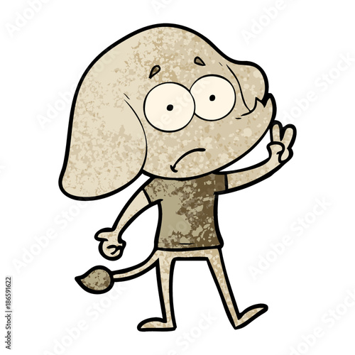cartoon unsure elephant