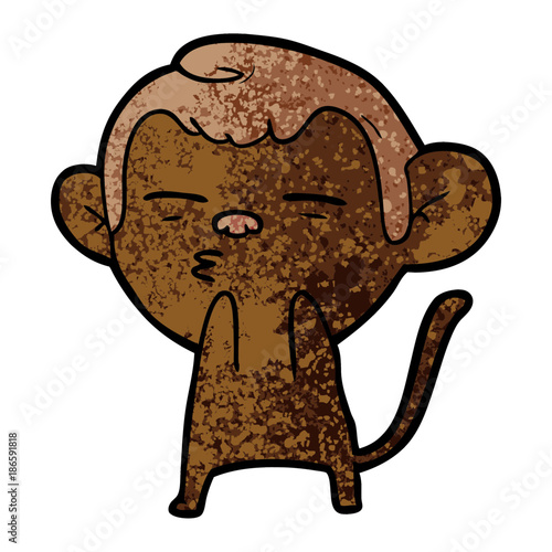 cartoon suspicious monkey