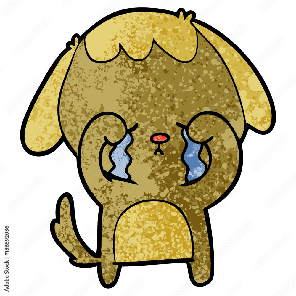 Obraz premium cartoon crying dog