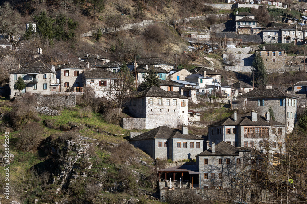 Panoramic view of village Kipoi, Zagori, Epirus, Greece

