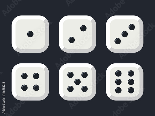 Craps. White dice vector illustration