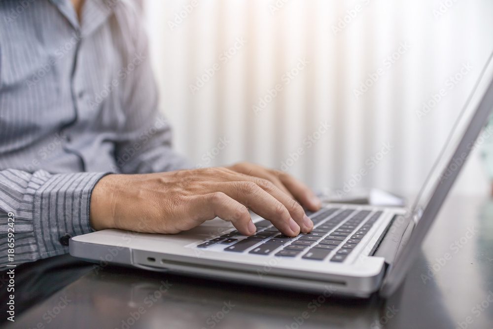 businessman working with laptop in office