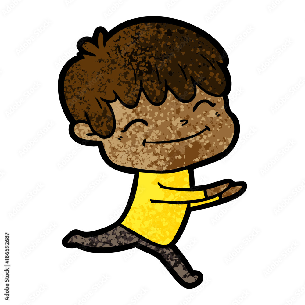Fototapeta premium cartoon happy boy