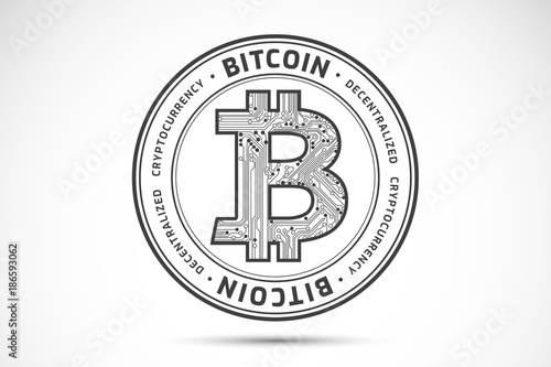 Bitcoin logo sign - abstract business background vector
