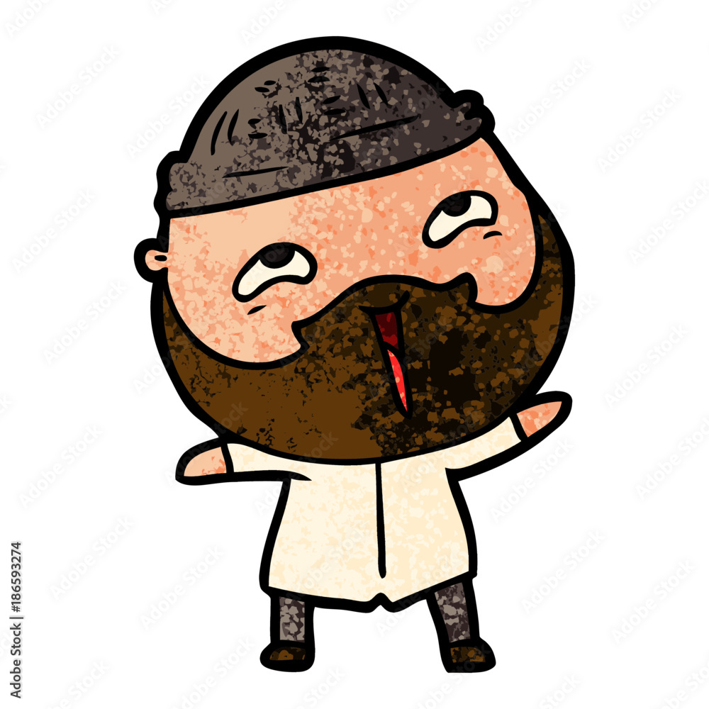 cartoon happy bearded man cartoon happy bearded man