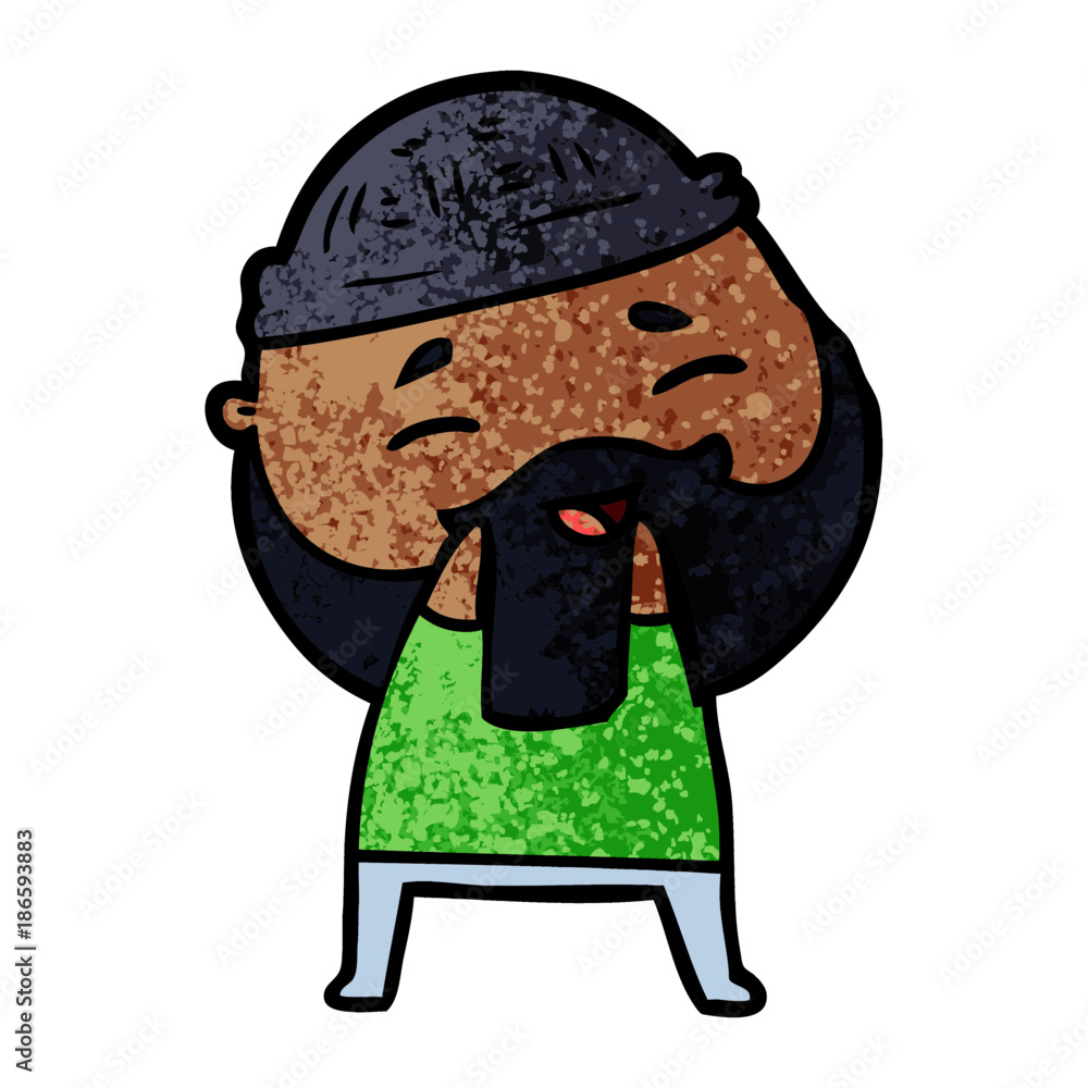 Obraz premium cartoon happy bearded man