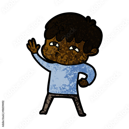cartoon curious man