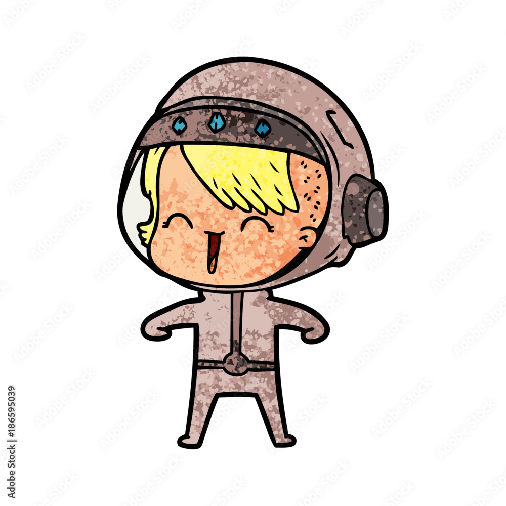 happy cartoon space girl happy cartoon space girl