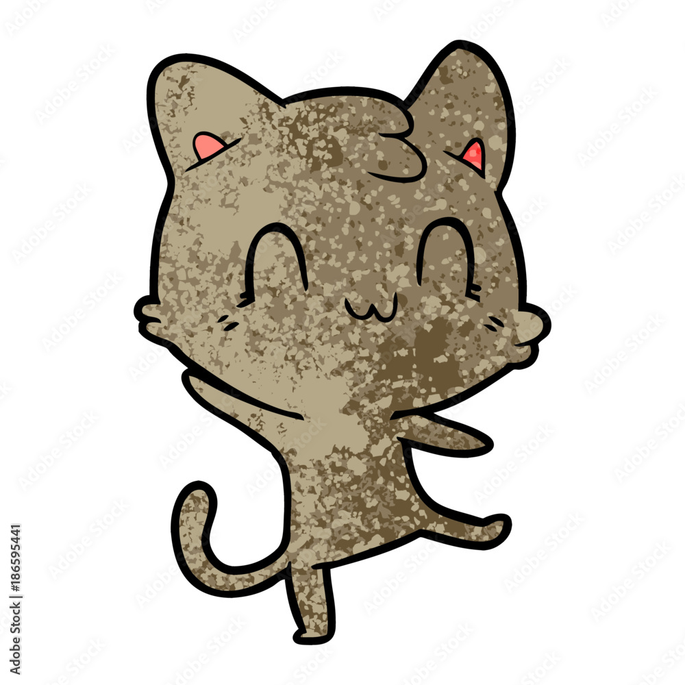 Fototapeta premium cartoon happy cat