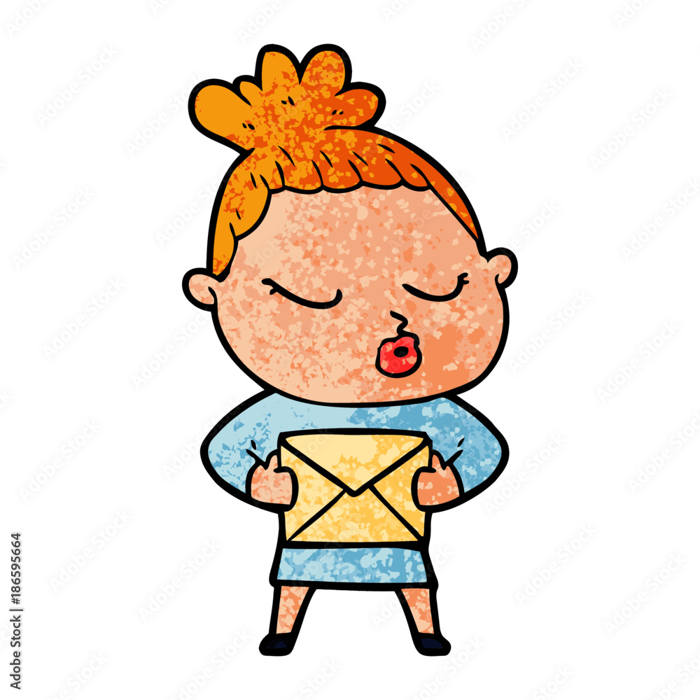 Fototapeta premium cartoon calm woman