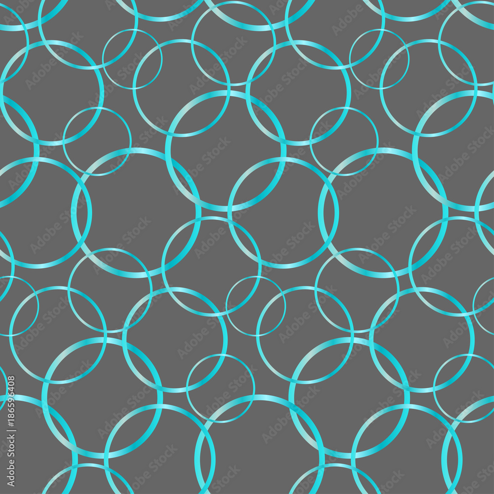 Fototapeta premium Abstract geometric seamless pattern with blue circles
