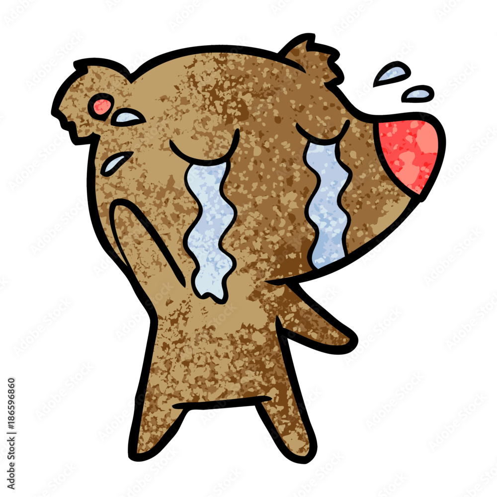 Obraz premium cartoon crying bear