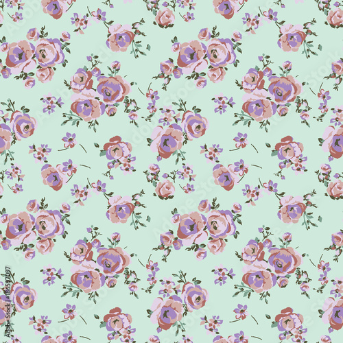  illustration of a beautiful floral bouquet. watercolor floral pattern, Ditsy floral background. Liberty style. fabric, covers, manufacturing, wallpapers, print, gift wrap.