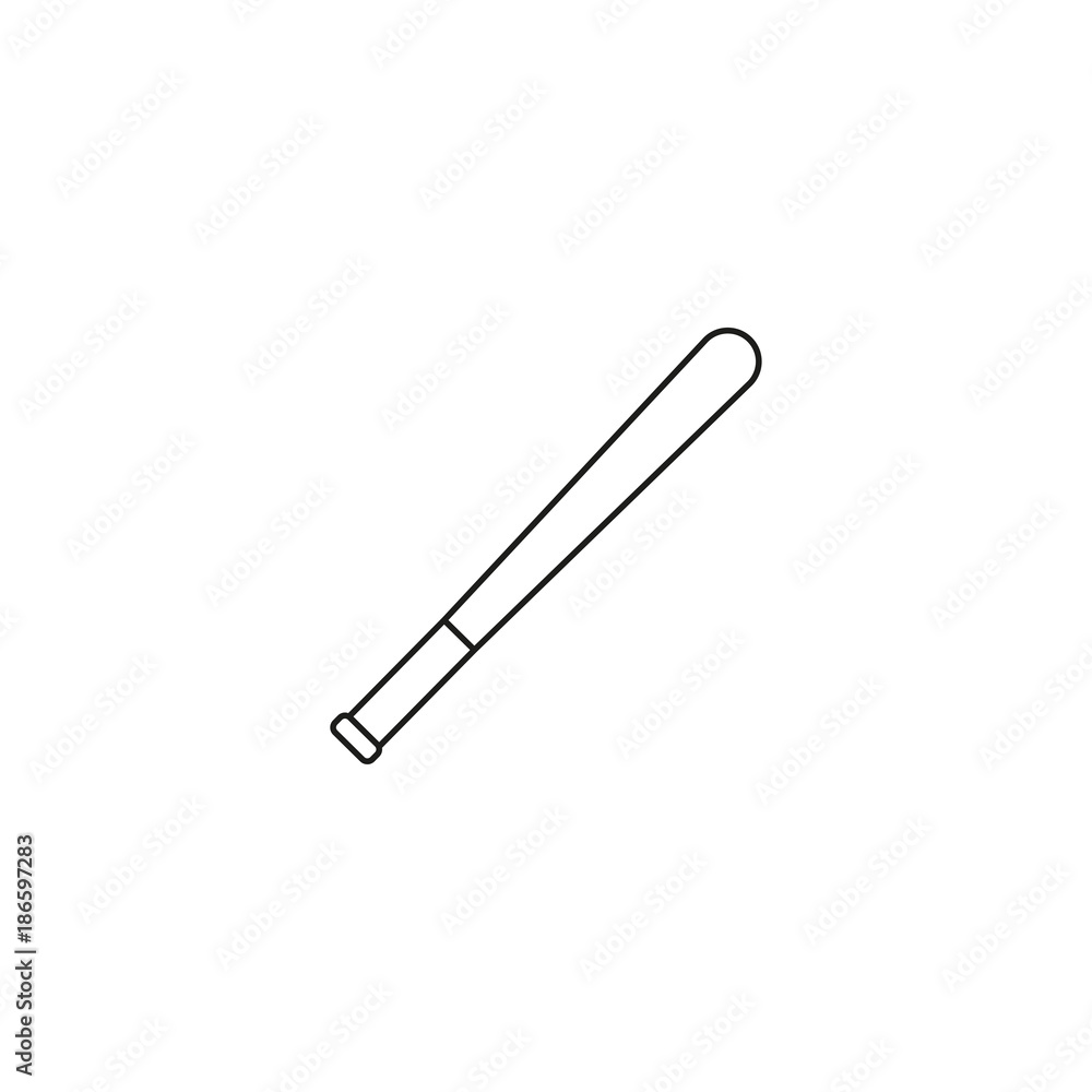Baseball Bat isolated on a white background. Sports equipment. Monochromatic line art. Retro design. Vector illustration. Baseball Bat isolated on a white background. Sports equipment. Monochromatic line art. Retro design. Vector illustration.