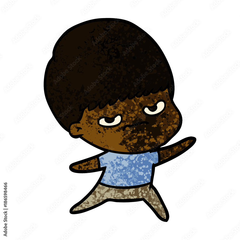 cartoon angry boy