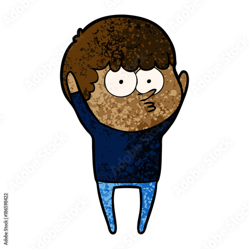 cartoon curious boy
