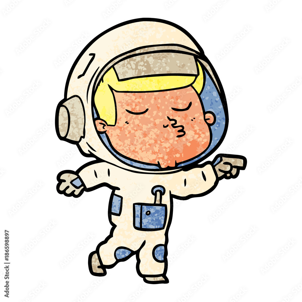 cartoon confident astronaut cartoon confident astronaut