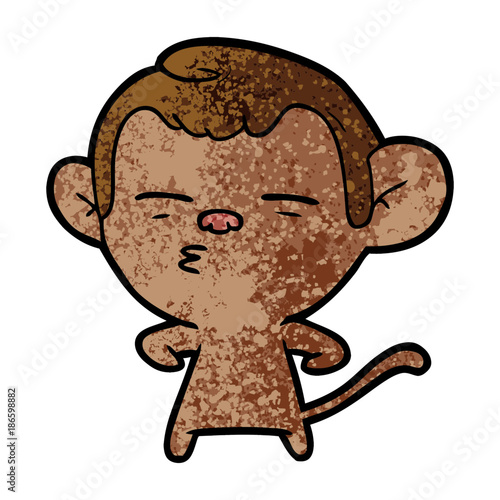 cartoon suspicious monkey