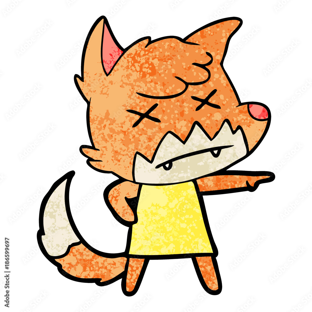 cartoon dead fox