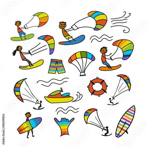 Kiteboarding, sketch for your design
