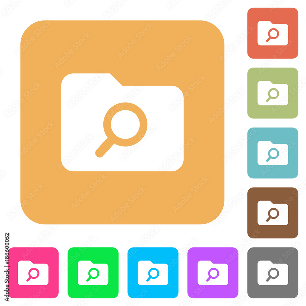 Folder search rounded square flat icons Folder search rounded square flat icons