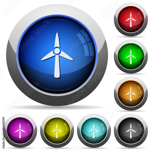 Free Download Wind turbine round glossy buttons - GFXLoad